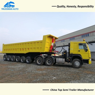 45 medidores cúbicos 9 Axle Dump Tipper Trailer Truck 70 toneladas de carregamento