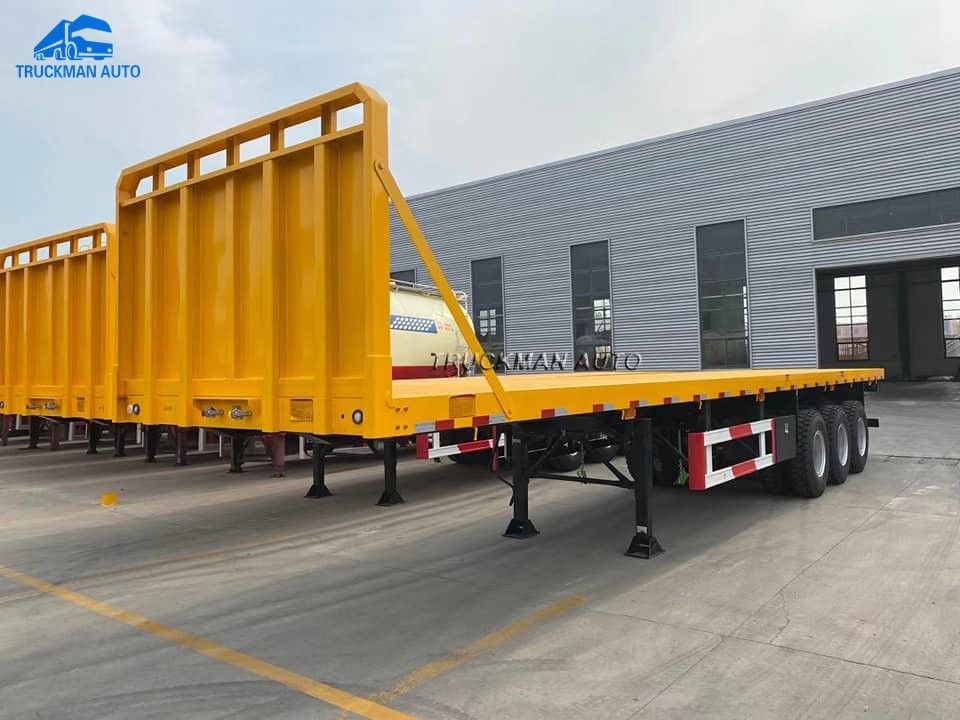 3 Axle Container Flatbed Semi Trailer para o transporte do recipiente &amp; de carga do volume